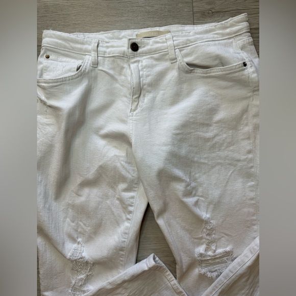 Joes Jeans Sz 29 Jeans White Noelle Slouch High Water Mid Rise Ankle Distressed - Picture 4 of 12